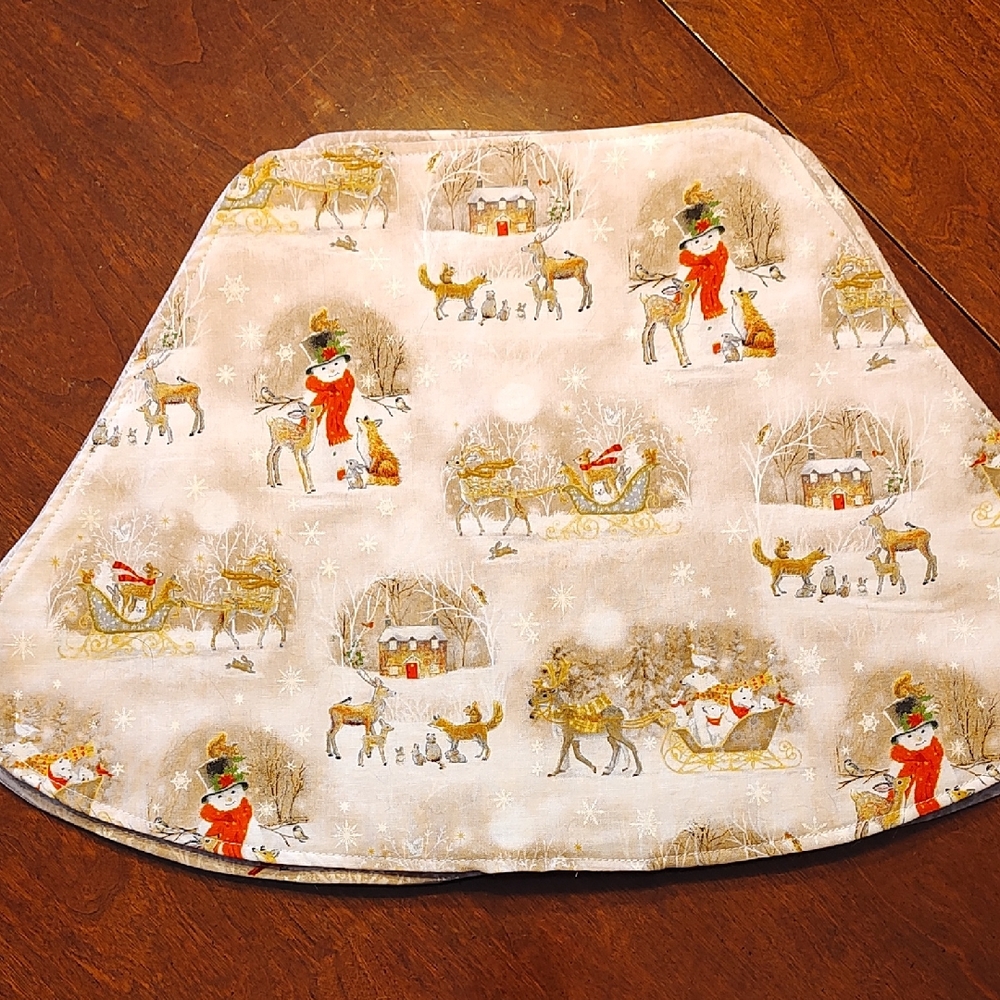 Festive Snowman and Reindeer Skirt
